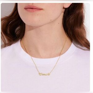 Coach Logo Script gold plated‎ monogram Necklace brand new